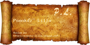 Psenkó Lilla névjegykártya